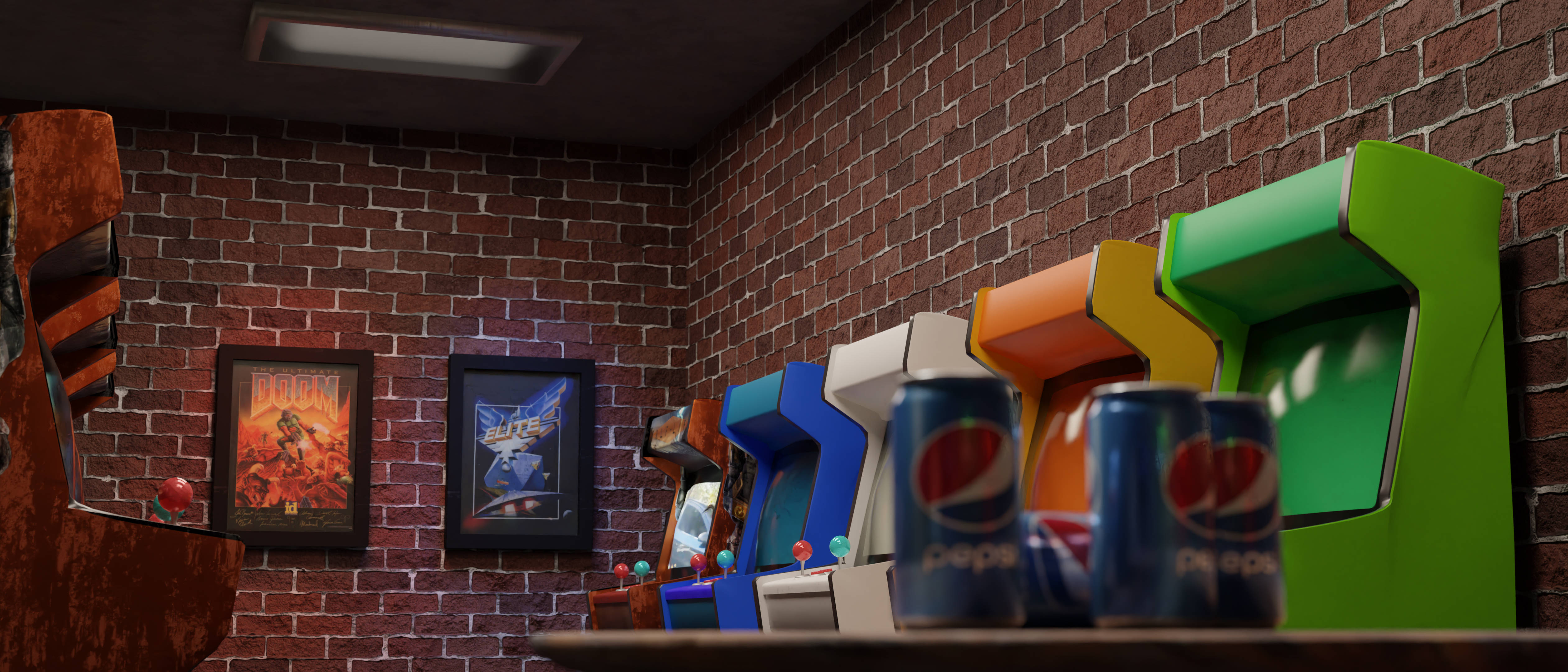 Arcade room in Blender