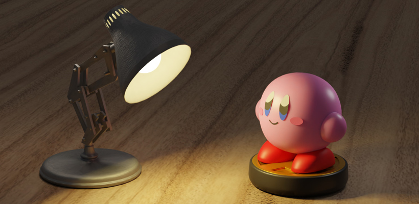 Kirby Amiibo Smash Figure + Pixar Lamp